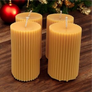 Adventskranzkerzen-Set aus Bienenwachs