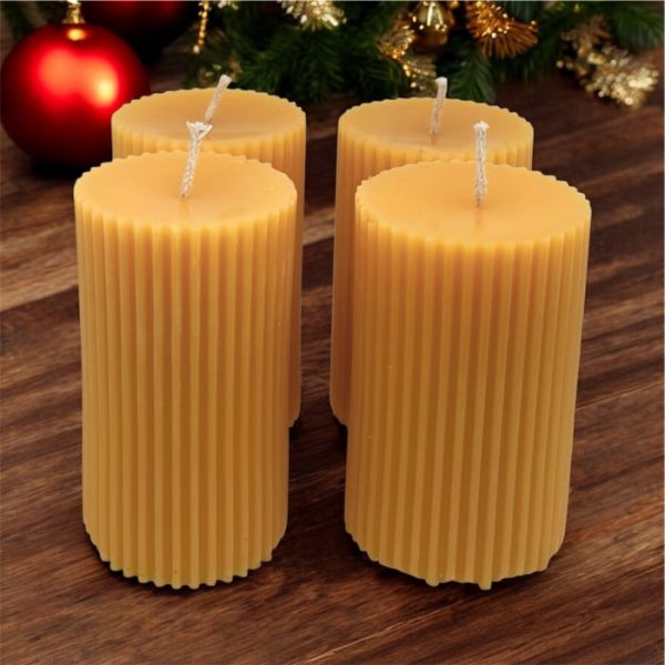 Adventskranzkerzen-Set aus Bienenwachs
